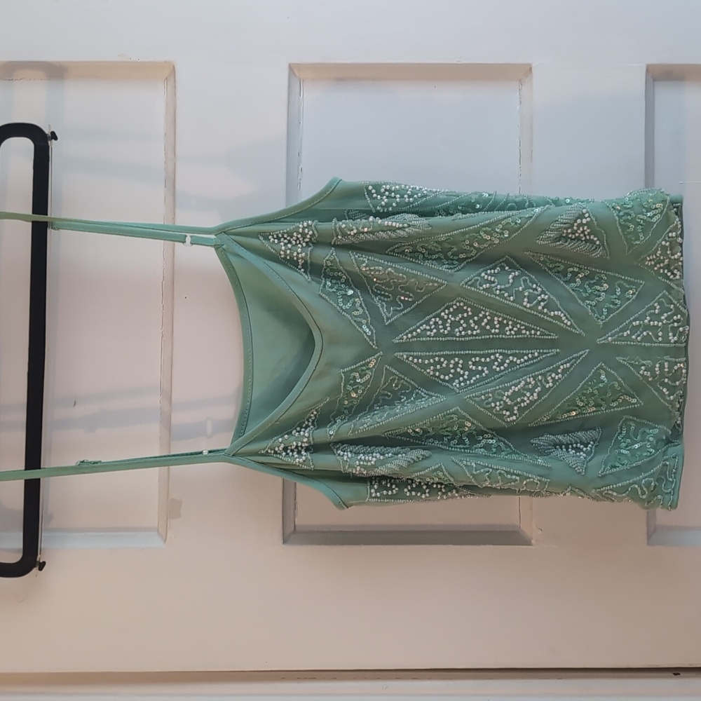 Forever21 seafoam blue beaded tanktop